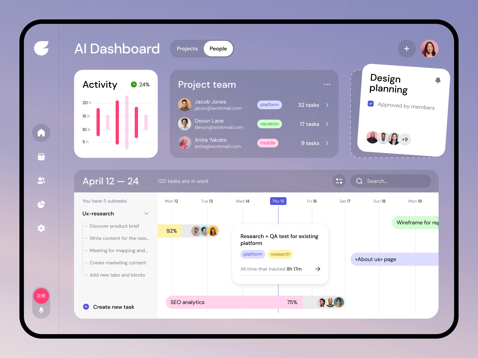 Olivo AI Dashboard by Halo UI/UX for HALO LAB on Dribbble