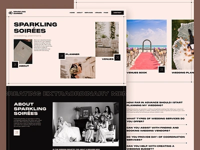 Concept for a wedding planners site who offer multiple services agency big fonts clean concept contrast freebie hero homepage landing page photoshoot planner prewedding team thick typeface trending ui venues web app webflow wedding