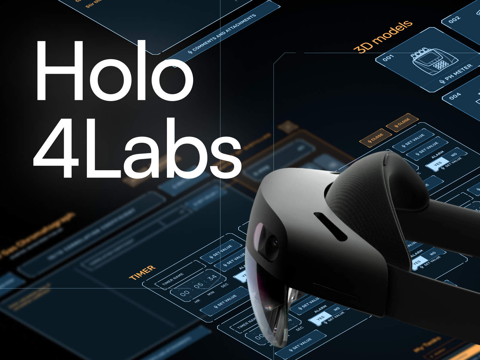 Holo4Labs App Interface ai app ar interface laboratory mixed reality ui ux