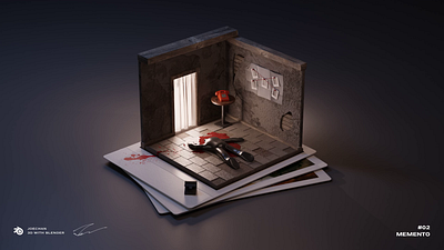 【Salute Christopher Nolan】 - 02 Memento 3d animation blender design mini landscapes motion graphics