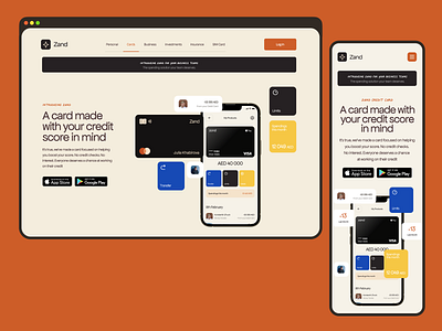Zand Bank — Web Design. Personal Banking Page app app design application bank design fintech ui ux web web design