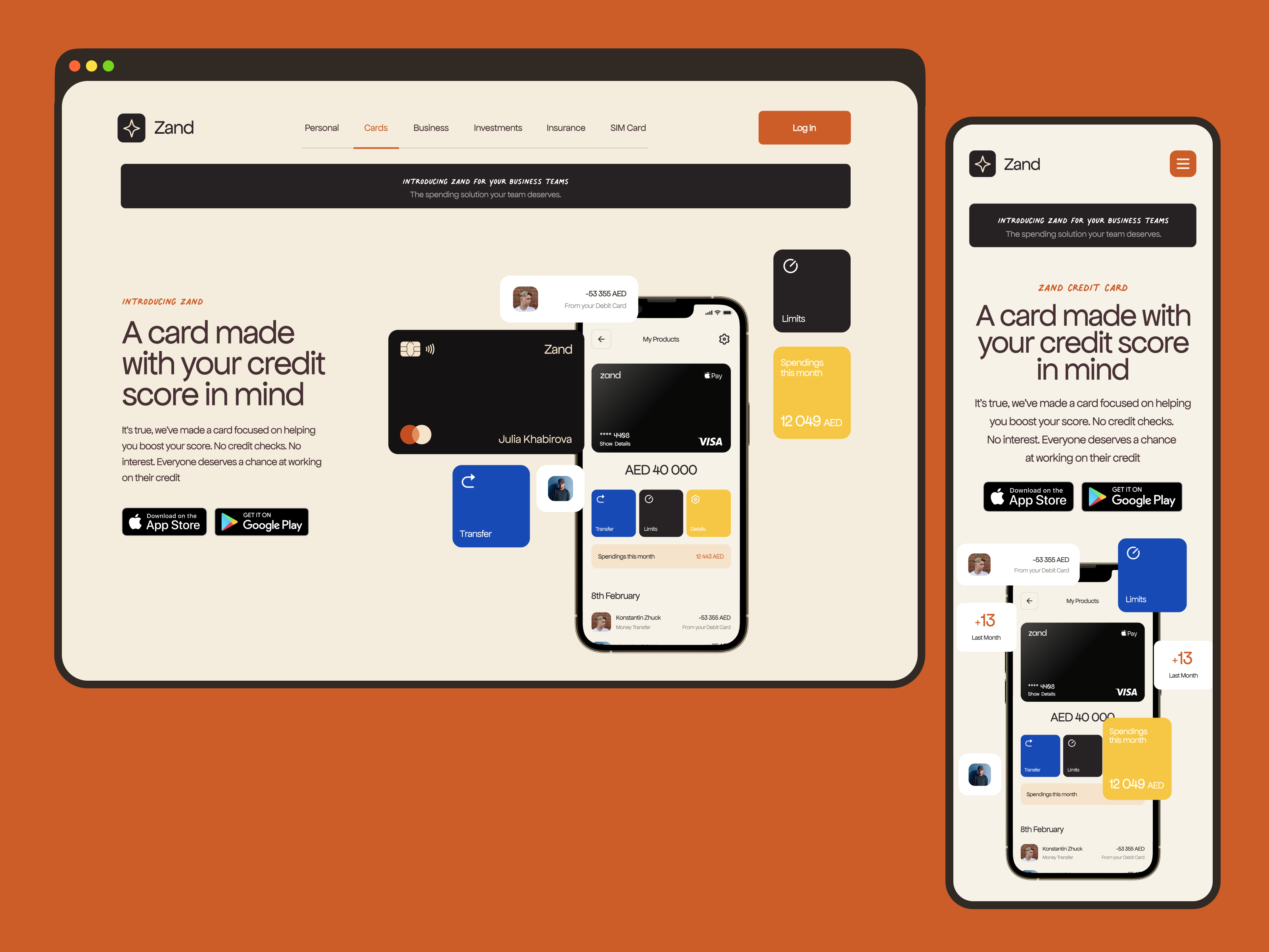 Example of Landing Page + Product Visuals