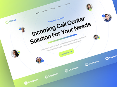 Upcall - Call Center Service & Telemarketing app branding call call center design gradient idea illustration inspiration interface logo modern telemarketing ui ux