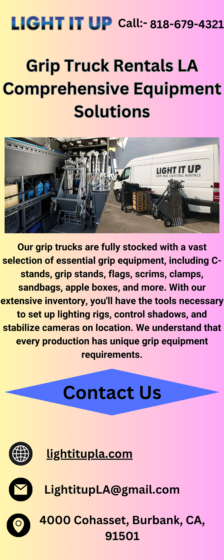 Grip Truck Rentals LA Comprehensive Equipment Solutions by Light It Up