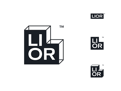 LIOR Logo Design block bold box branding logo logotype monogram simple