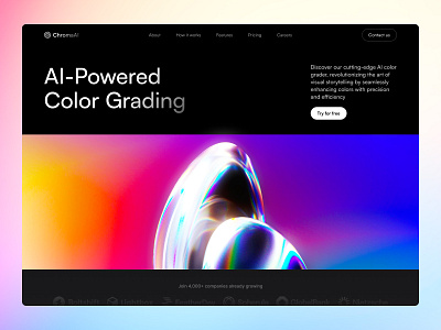 ChromaAI - AI Tool Website ai artificial intelligence branding color grading graphic design landing page saas ui web design