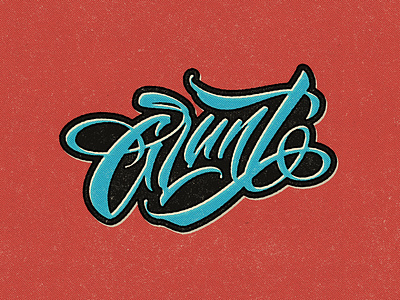 Lettering logo "Grunt" branding calligraphy design graphic design lettering lettering logo logo logotype retro logo typography vector