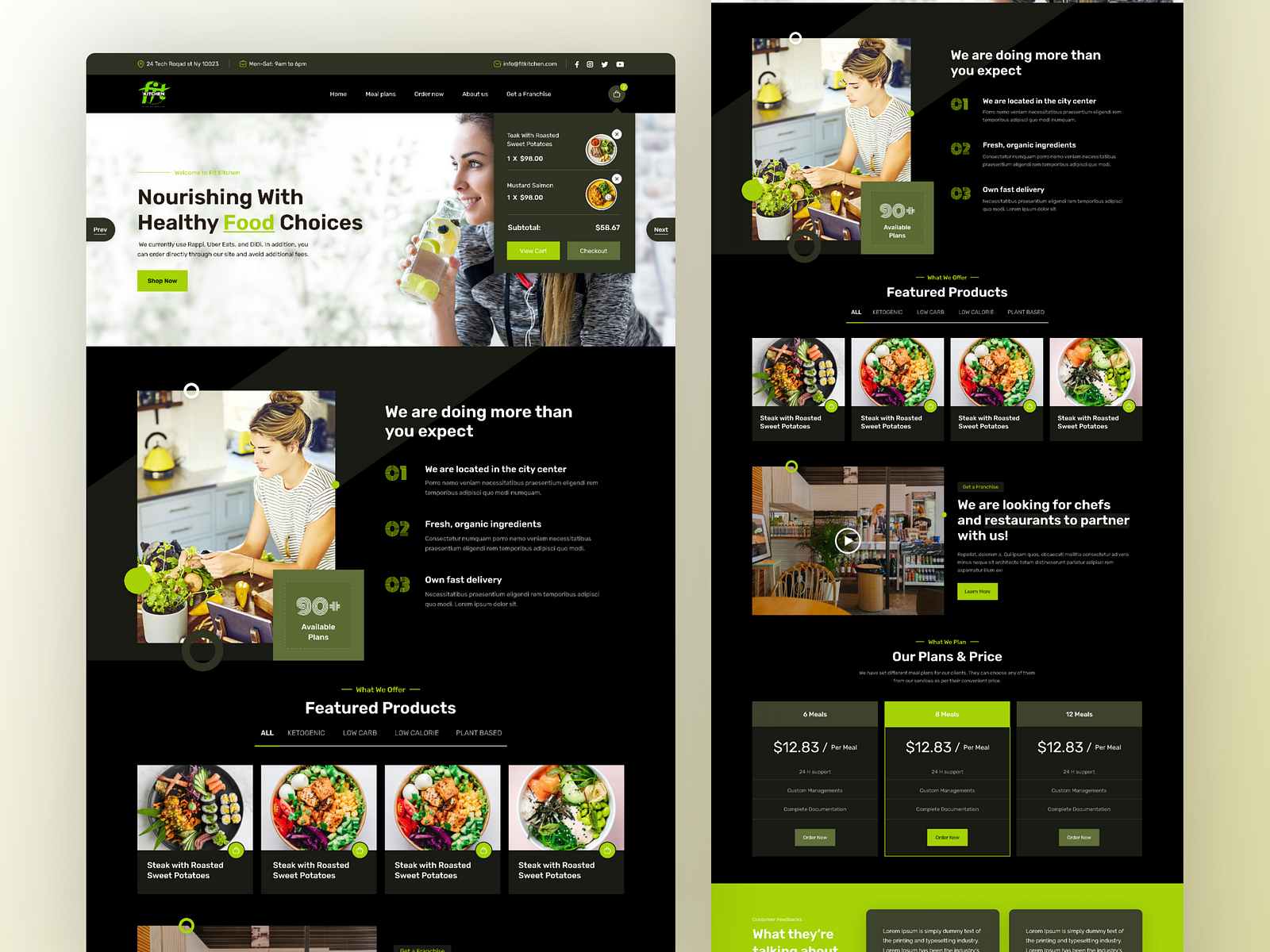 FitKitchen a diet and Neutrion website UI/UX by Awais Ali on Dribbble