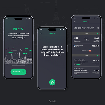 Ai tool for creating travel plans app design figma graphic design illustration mobileapp photoshop ui userinterface ux