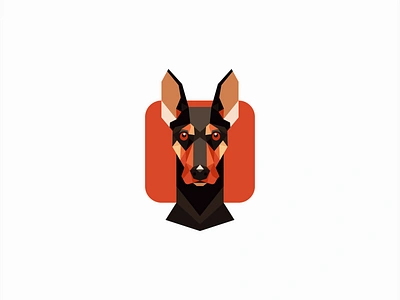 Geometric Doberman Pinscher Logo app branding canine design doberman dog geometric icon identity illustration k9 logo low poly mark pet puppy sports symbol vector vet