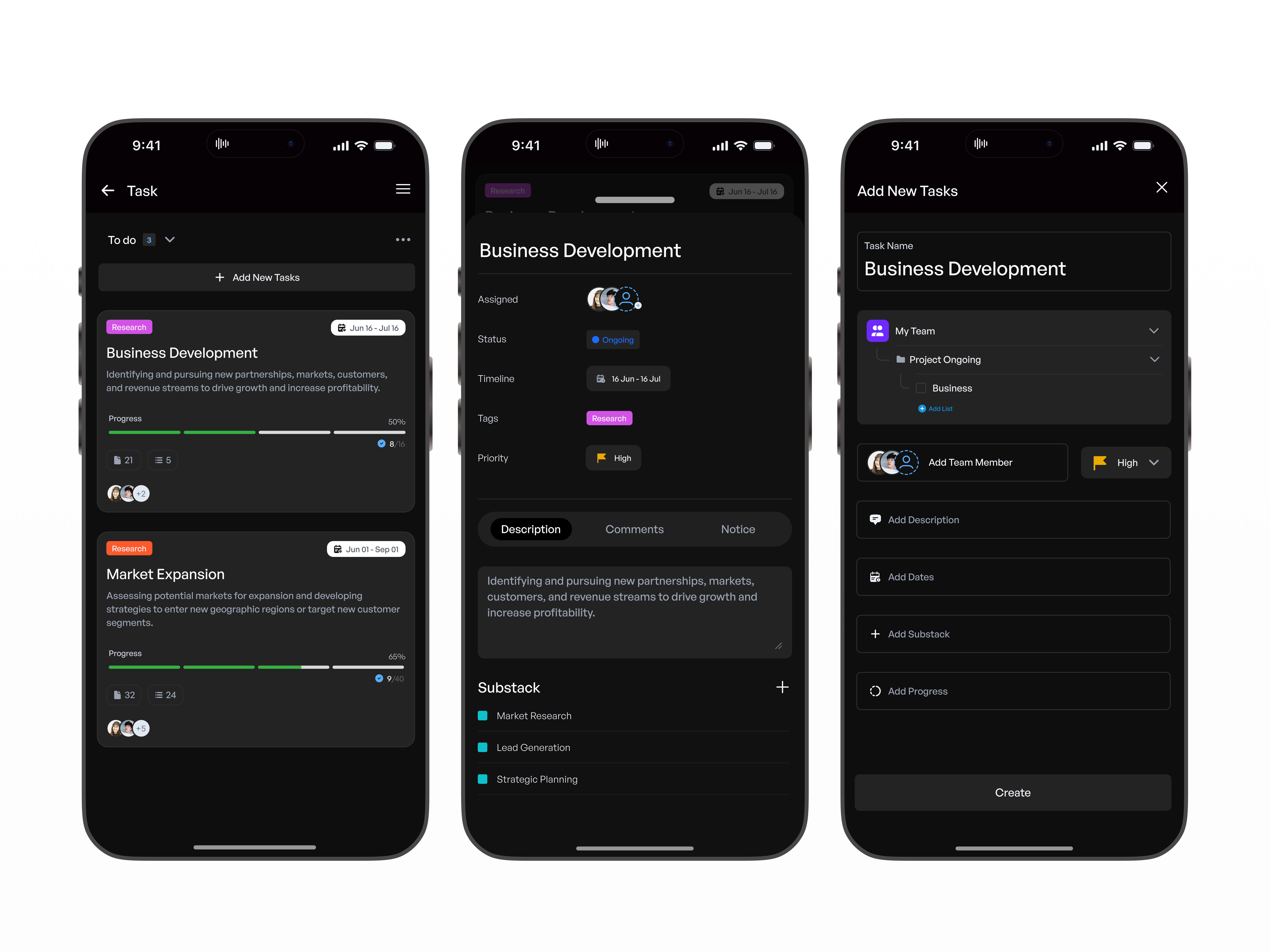 Kanban View Task Management dark theme file saving interface design ios app kanban mobile interface pop up productivity progress status task management task prioritize timeline tracker ui view ux view work list work management work method