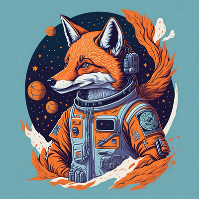Fox Astronaut 3d animation graphic design