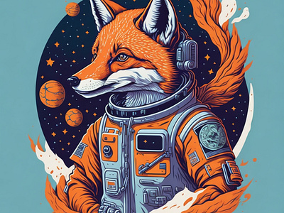 Fox Astronaut 3d animation graphic design