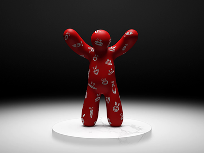 RED FEAR 3d art artwork design illustration interior nft render sculpture video visualization