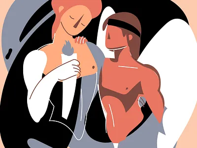 George Rennie’s statue : Cupid Rekindling the Torch of Hymen character design classical art couple george rennie greek history illustration light love marble marriage muse mythology statue va vec vector illustration