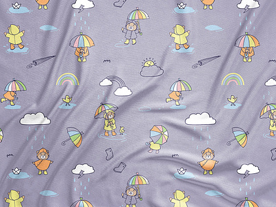 Rainbow Bear Print bear branding cartoon clothes design design product kids pajamas pattern rainbow seamless textile tiling umbrella vector