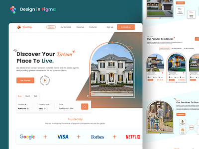 Real Estate Landing Page | Ui Design | Housing Landing Page animation appdesign branding dribble dribbleteam figma graphic design graphicdesign landingpage motion graphics realestate realestateandingpagedesign ui uidesign uidesigner uxdesign uxui viral viralmydeign webdesign