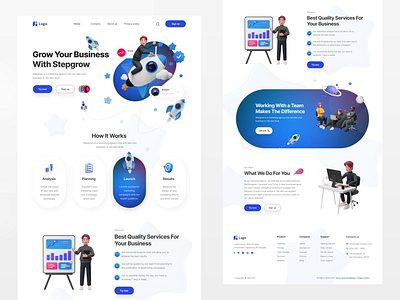 Website design concept for marketing services figma iconscout landing page marketing services marketing website ui web design