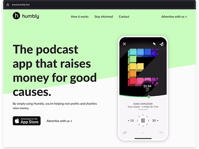 Humbly marketing site · Landing colors humbly marketing podcasts ui ux