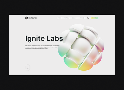 Ignite Labs design figma labs startup tecnology ui website