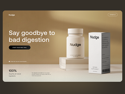 Nudge Health: Landing Page app branding design diarrhea digestion drug health landing page logo ui ux website