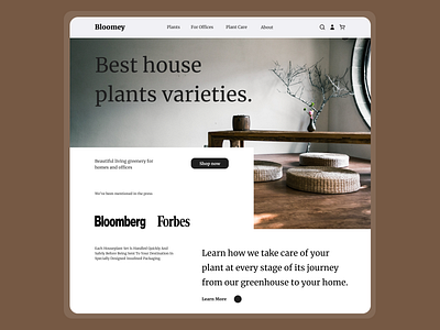 Plant website design plant ui ux web design