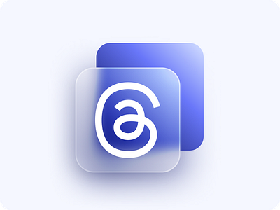 Threads App Icon in Glassmorphism Style app concept design figma icon illustration logo threads ui design