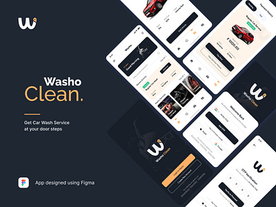 Washo Clean : Get Car Wash Service at your door steps design designbyaniz ui ux