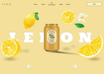 Fruit Cider - 3D Carousel Slider UI 3d animation carousel cider design drink figma fruit juice logo ui website