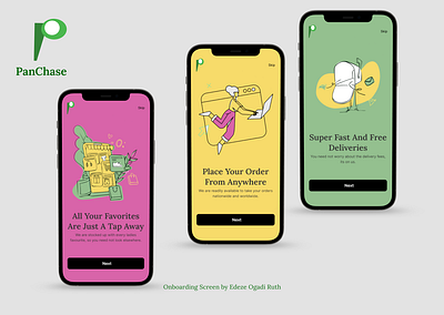 Onboarding Screen for PanChase branding. design figma onboarding ui ux