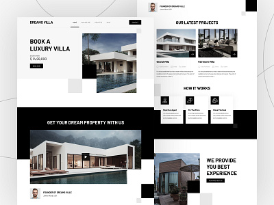 Real Estate Landing Page Design architecture buy design home page homes houses interaction design landing page luxury product design properties property real estate sell trending user interface design villas website