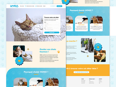 HOMIZ - Cat sitting landing page UI daily ui design form landing page ui ux web design