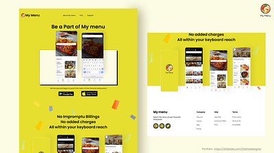 My Menu Landing page app branding design graphic design illustration landing page logo ui ux vector