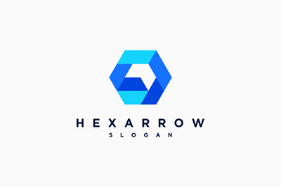 Hexagon Arrow Delivery Logo arrow branding business cursor delivery design geometric graphic design hexagon illustration logo logo design modern shape success up vector