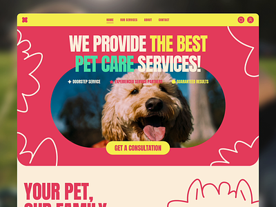 Pet Care Website animation branding clinic design dogs graphic design grooming haircut illustration pet pet adoption pet care pet health pet shop vet veterinarian