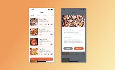 Menu / Daily UI Challenge app design graphic design menu screen ui