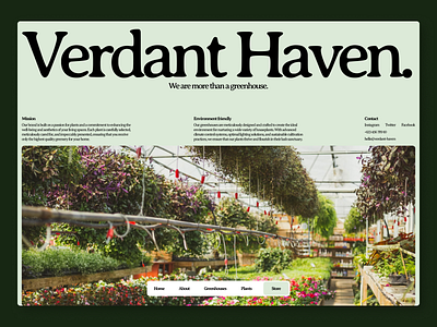 Verdant Haven - Website Concept design ecommerce green greenhouse landing page minimal nature online store ui web web design website