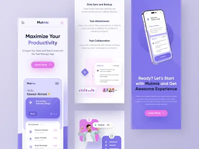 Task Management SaaS Website - Mobile Responsive app landing page app saas website landing page mobile view project management project saas landing page responsive saas landing page saas product saas website saas website design task manager task saas landing page team management to do saas ui ux web design website design