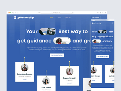 Upmentorship case study landing page mentorship website design