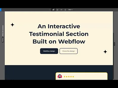 Testimonial Section design on webflow business website cms elementor elementor website review testimonial ui uiux webflow webflow design webflow website website design wordpress