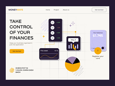 MoneyMate — Finance Control Service Animation animation design graphic design landing motion graphics trend ui uiux ux web