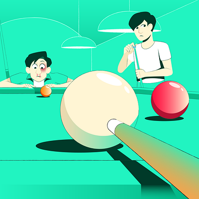 Unstable billiards war 2d alphabet animation billiards design flat gif illustration motion motion graphic