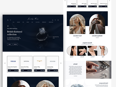 Jewelry Website app dailyui design diamond gem gem store homepage illustration interface jewelry landing page ring shopping shopping website ui ux website