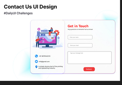 Daily UI 028/100 - Contact Us app graphic design ui ux