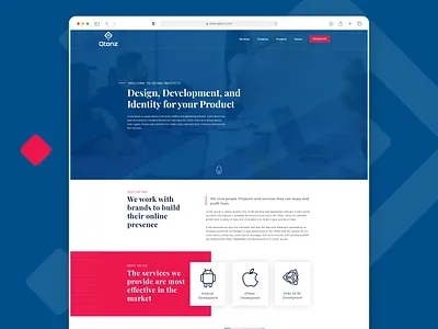 Qtonz Web Site Design: Landing Page / Home Page UI apps business company concept corporate creative design figma homepage interface landing layout mobile mockup modern tech ui uidesign uiux webapp