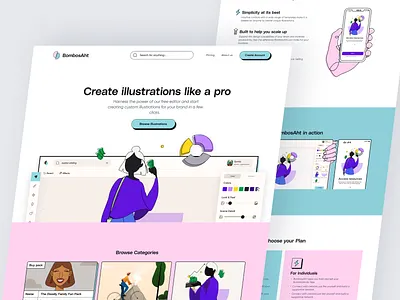 Illustration Editor Landing Page brutalism figma illustration landing landing page minimal ui web