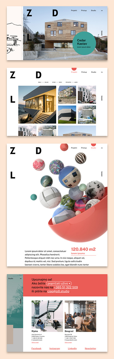 ZDL studio website animation architecture motion graphics portfolio ui ux web design