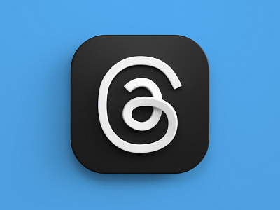Threads icon 3d app design icon ios logo mobile threads webshocker