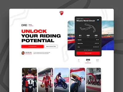 Ducati | Landing Page Design ducati graphic design home page homepage landing landing page landing page design motogp motorbike motorcycle motorsports racing ui ux web web page web site website