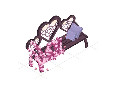 Valentine's Day Bench (Isometric MMO Game) design game design gaming graphic design illustration isometric isometric design isometric perspective mmo